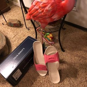 Pretty pink/coral slides; original box